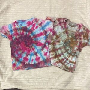 Fruit of the Loom Kids Tie-Dye Tees - Blue, Red, Brown